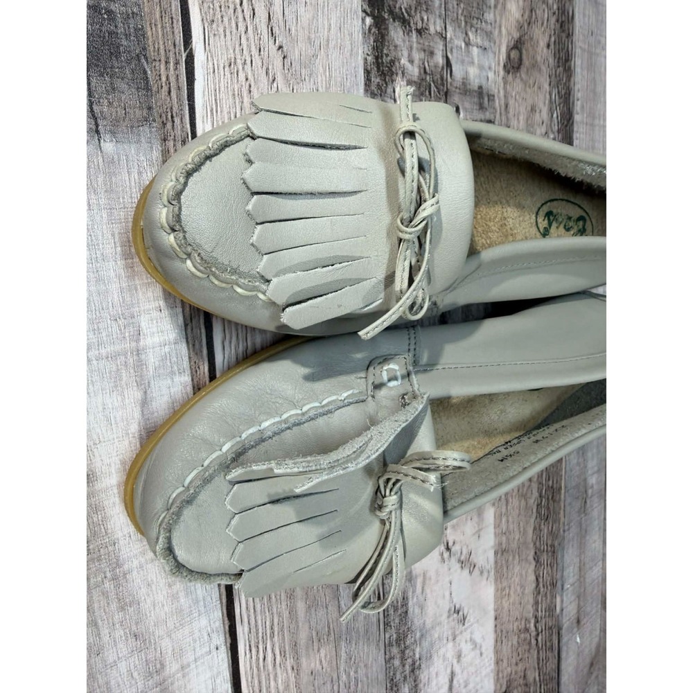 Vintage Bass Leather Tassel Loafers Shoes Women Gray Silver Size 5.5 - Picture 11 of 15